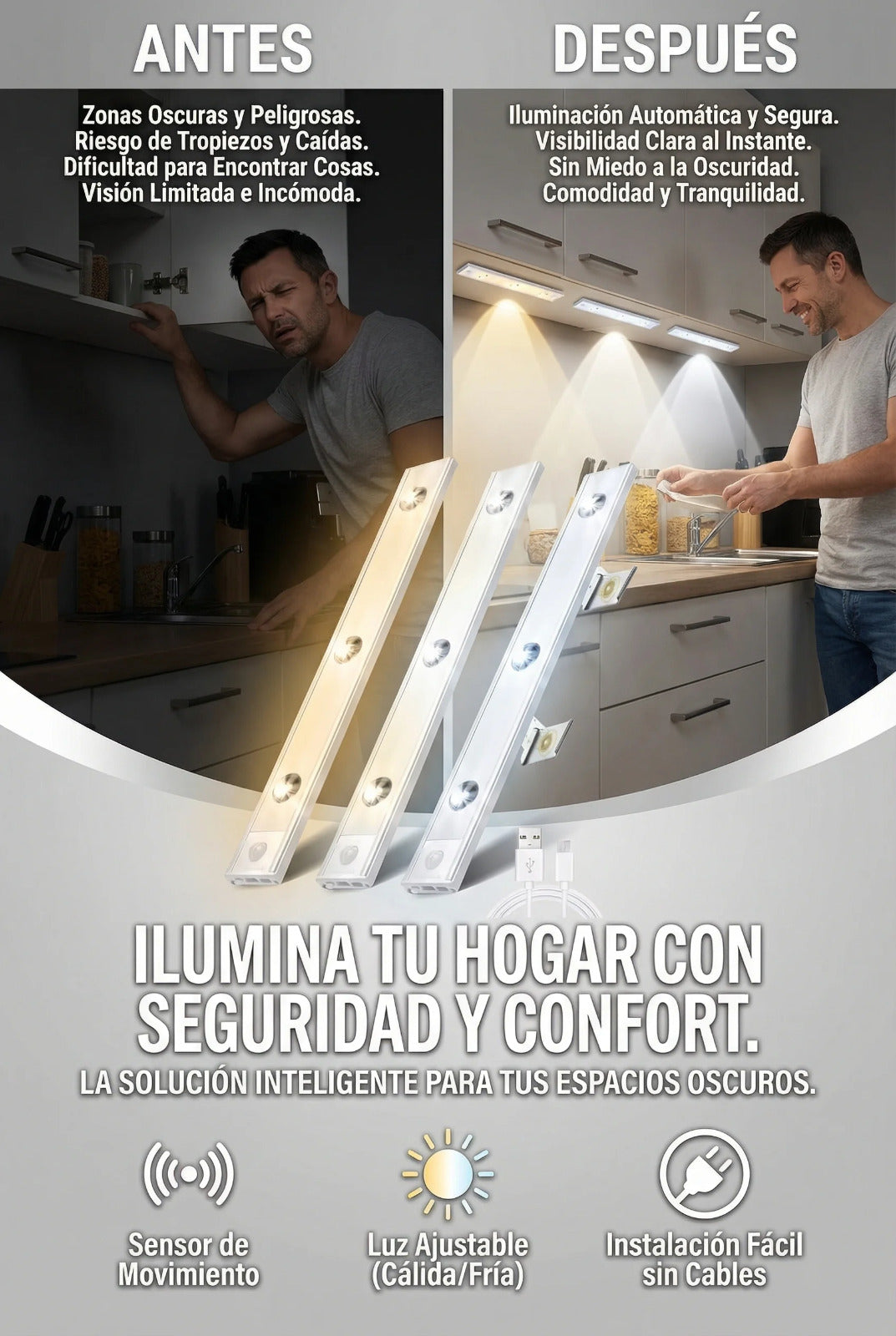 LED SENSOR DE MOVIMIENTO pack 3pz