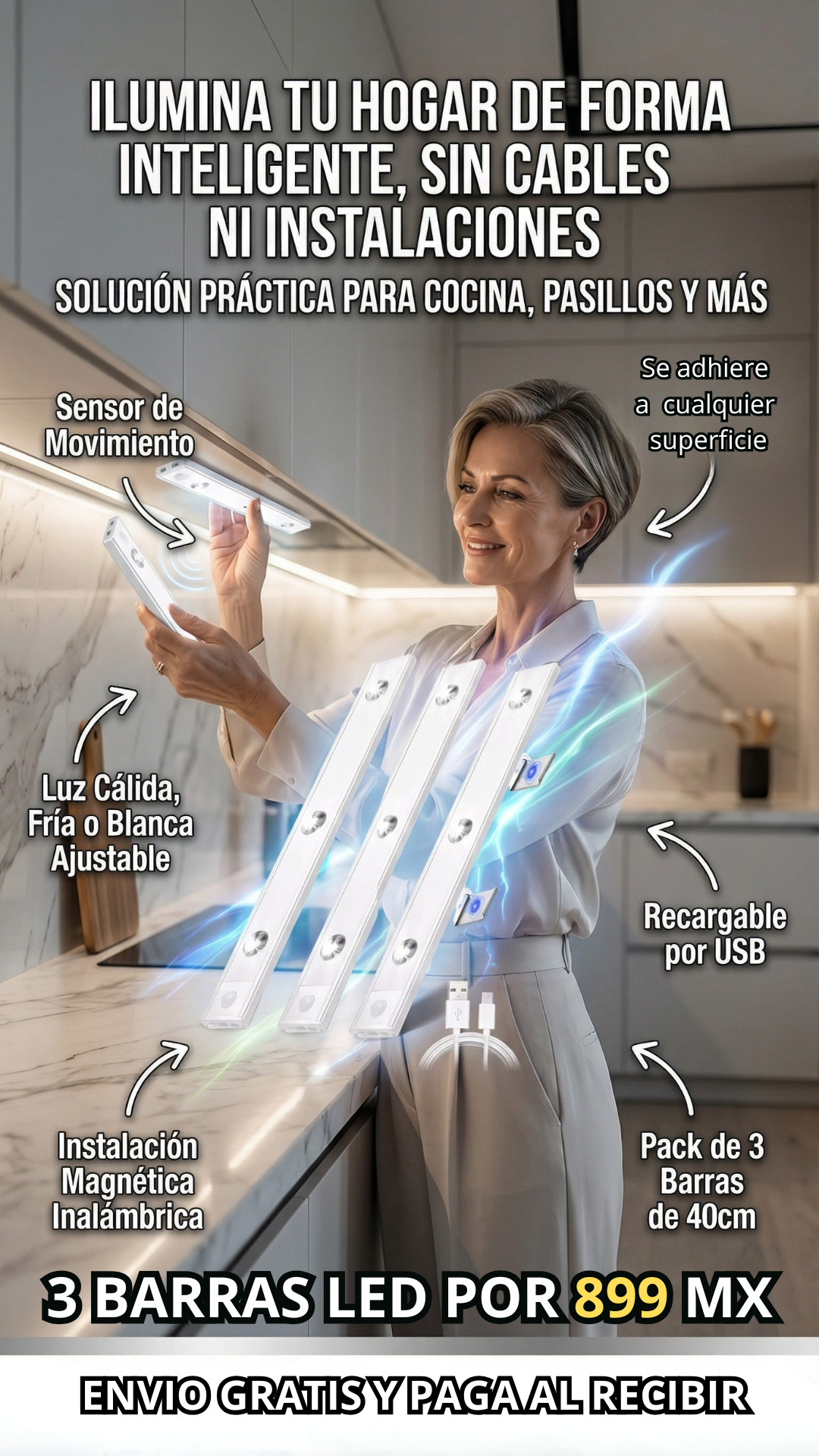 LED SENSOR DE MOVIMIENTO pack 3pz