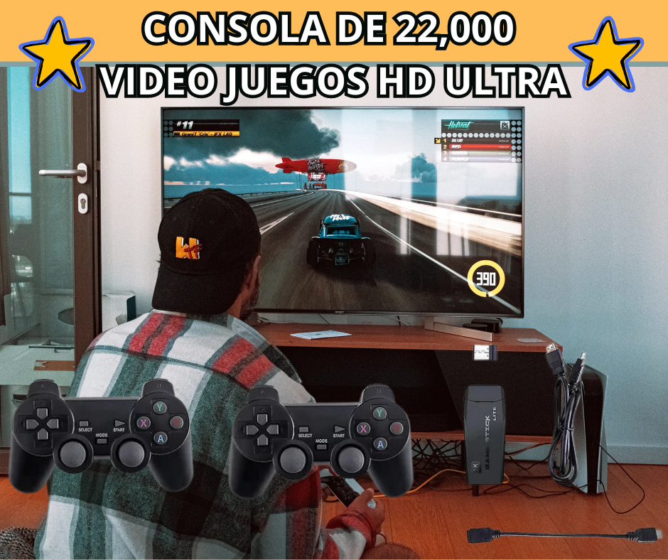 GAMESTICK RETRO 4K PRO (+22,000 JUEGOS) + 2 CONTROLES