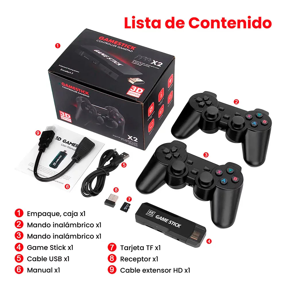 GameStick® 4K (+34.000 juegos de 35 Consolas)