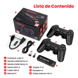 Consola GameStick® 4K (+34.000 juegos de 35 Consolas) + 2 mandos