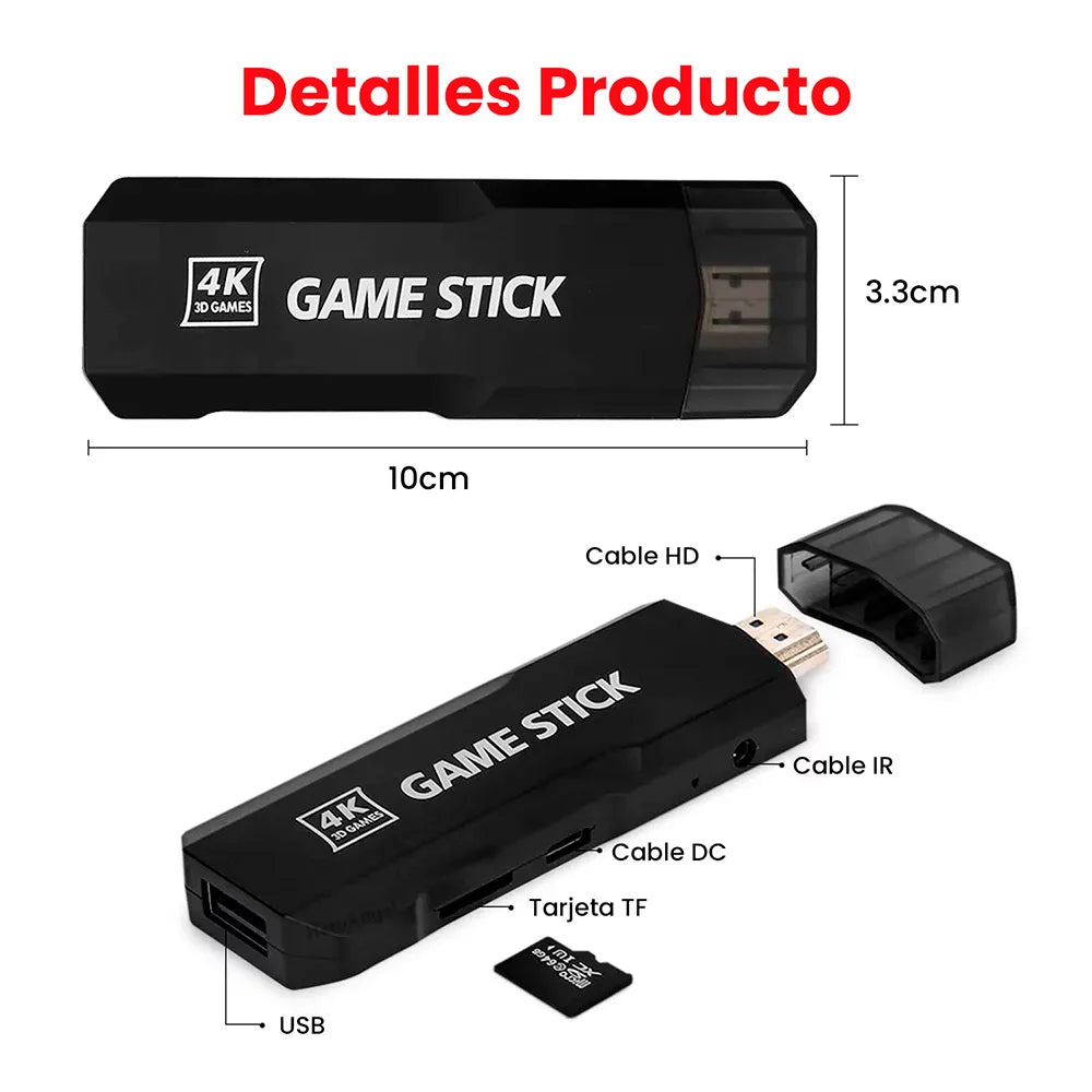GameStick® 4K (+34.000 juegos de 35 Consolas)