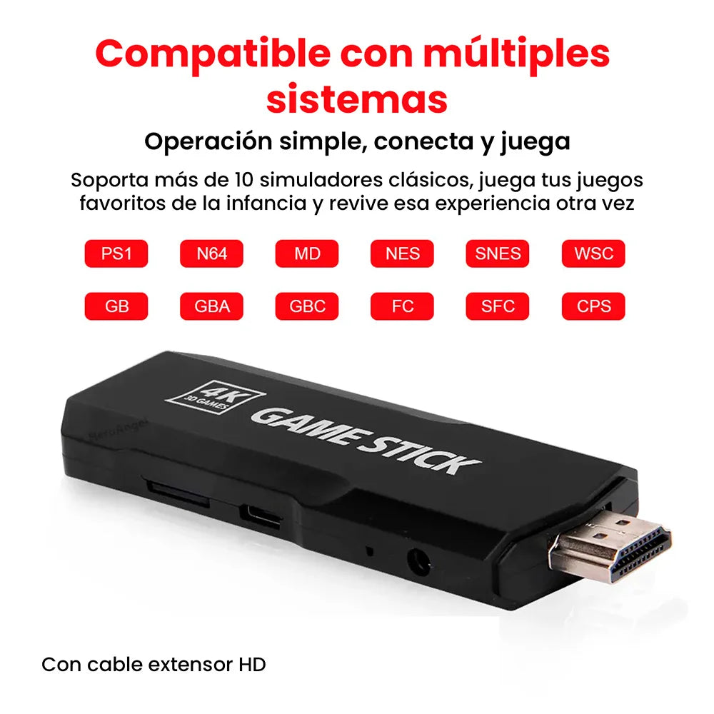 GameStick® 4K (+34.000 juegos de 35 Consolas)