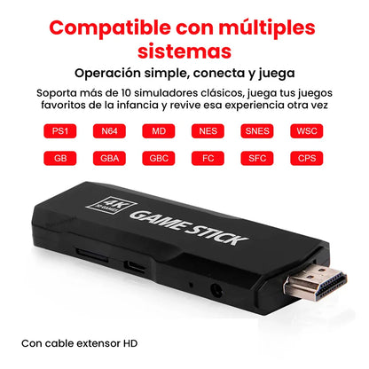 GameStick® 4K (+34.000 juegos de 35 Consolas)