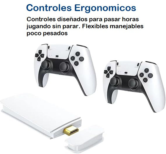 GameStick White 4K PRO  (+20,000 Juegos) + 2 Controles