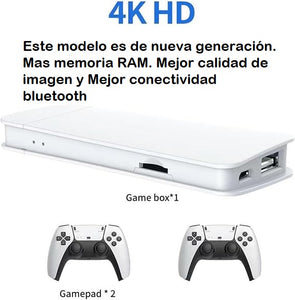 GameStick White 4K PRO  (+20,000 Juegos) + 2 Controles