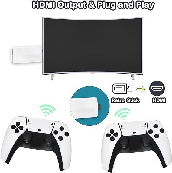 GameStick White 4K PRO  (+20,000 Juegos) + 2 Controles