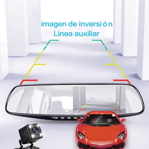 ESPEJO RETROVISOR CON CAMARA FRONTAL Y REVERSO