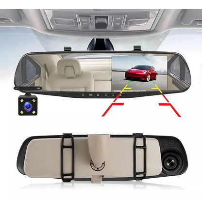 ESPEJO RETROVISOR CON CAMARA FRONTAL Y REVERSO