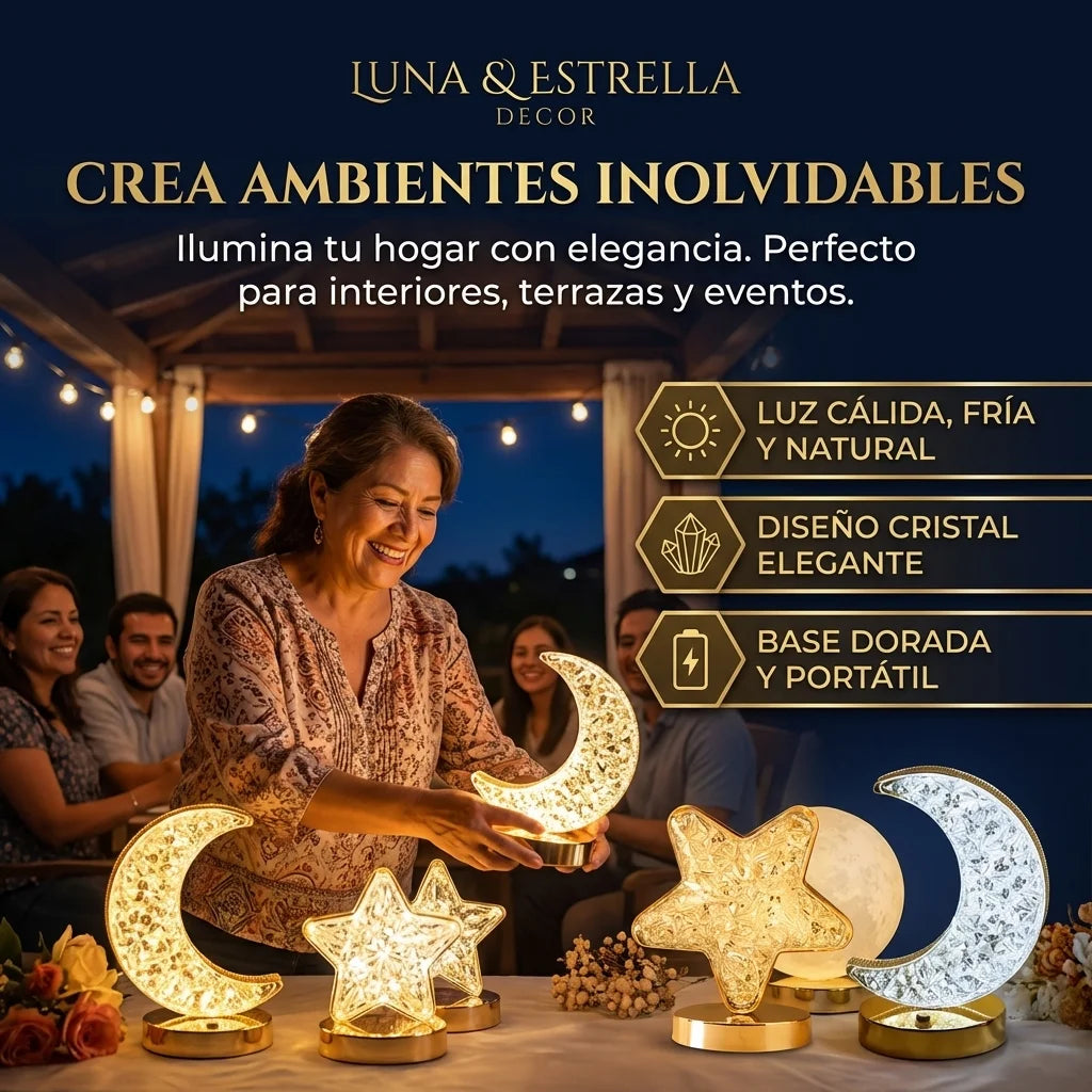 Lampara LED de Mesa (Media Luna y Estrella)