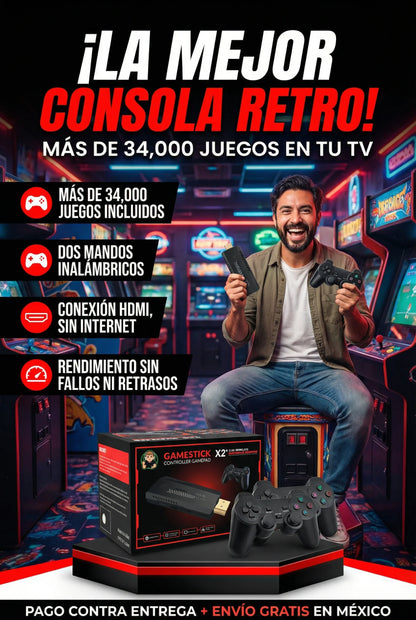 GameStick® 4K (+34.000 juegos de 35 Consolas)