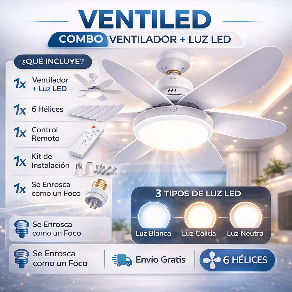 FOCO LED VENTILADOR + Control